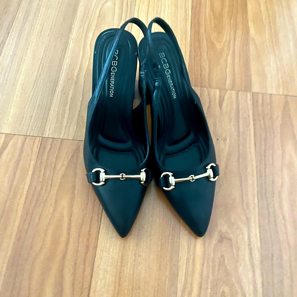 BCBGeneration Black Slingback Heels